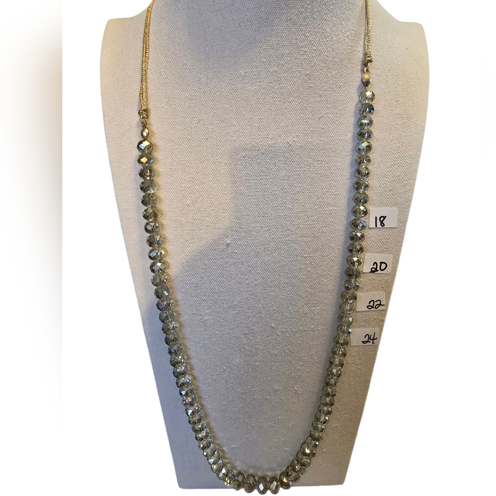 Chico's Irdescent Faceted Gray Glass.